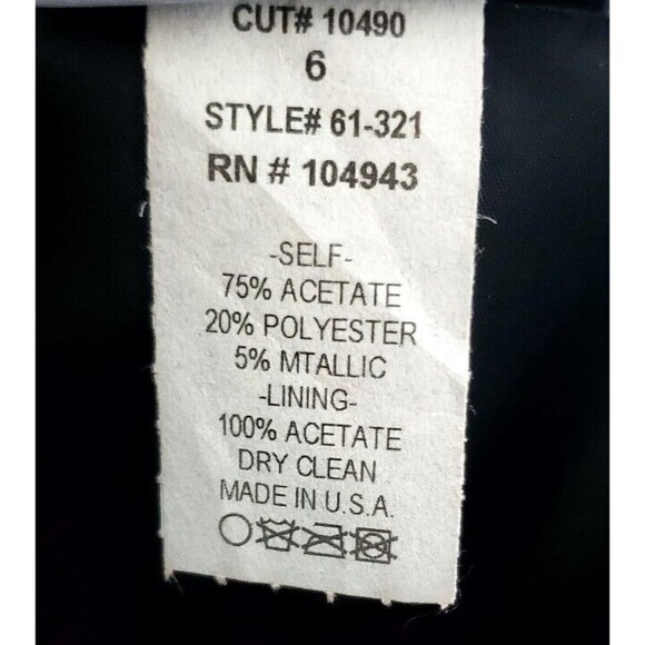 VTG Veronique Young Women's Gold Metallic Dress Pants Red Imprinted Floral Sz 6 - Picture 6 of 7